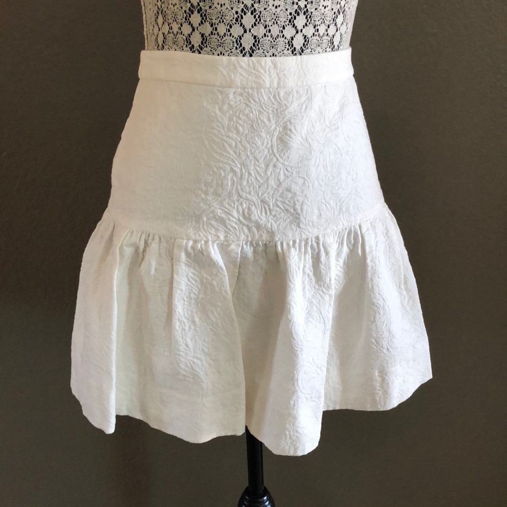 J. Crew ivory fit and flare matelasse skirt mini - Picture 3 of 4